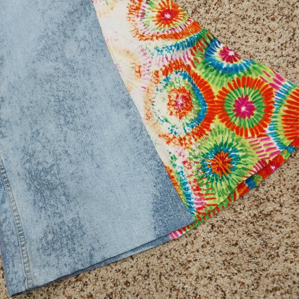 3327 Size 12 Sonoma Upcycled Bleach Dyed Bell-Bottoms. - Picture 2 of 6